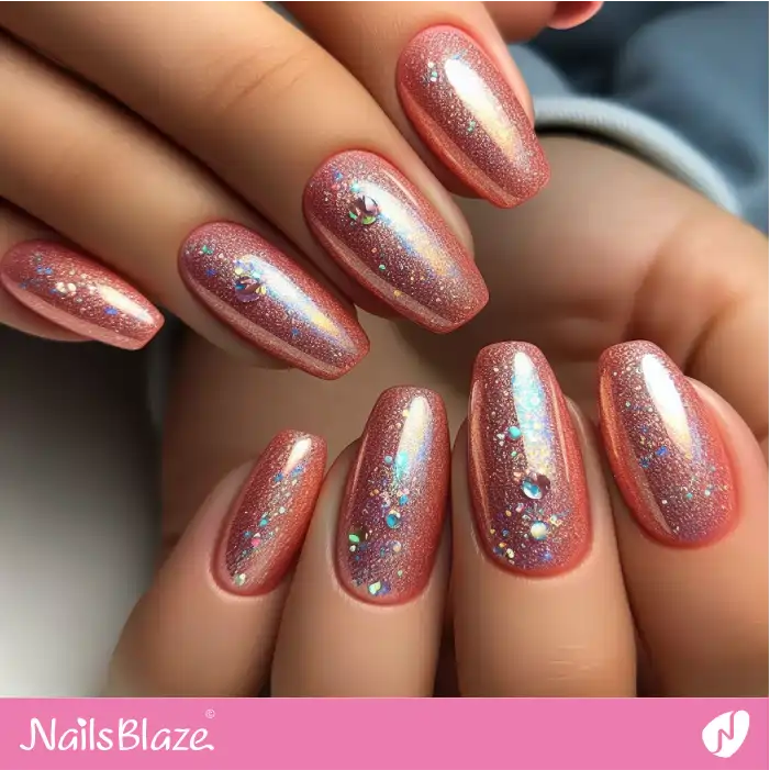 Peach Fuzz Nails with Embellishment | Color of the Year 2024 - NB1744